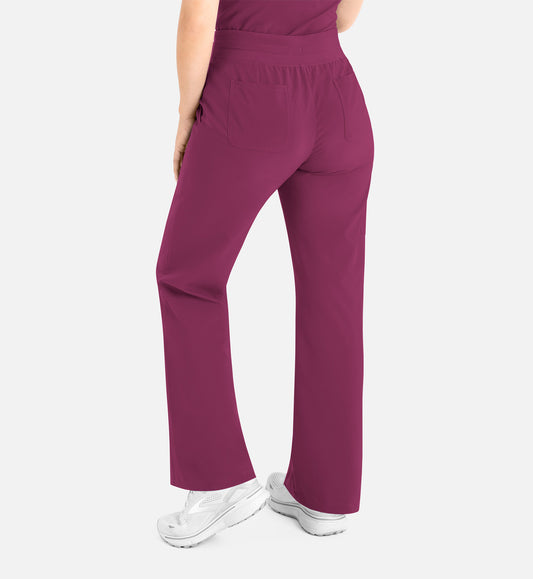 Momentum 5094 Women’s High Waist Full Elastic Wide Leg Pant Wine