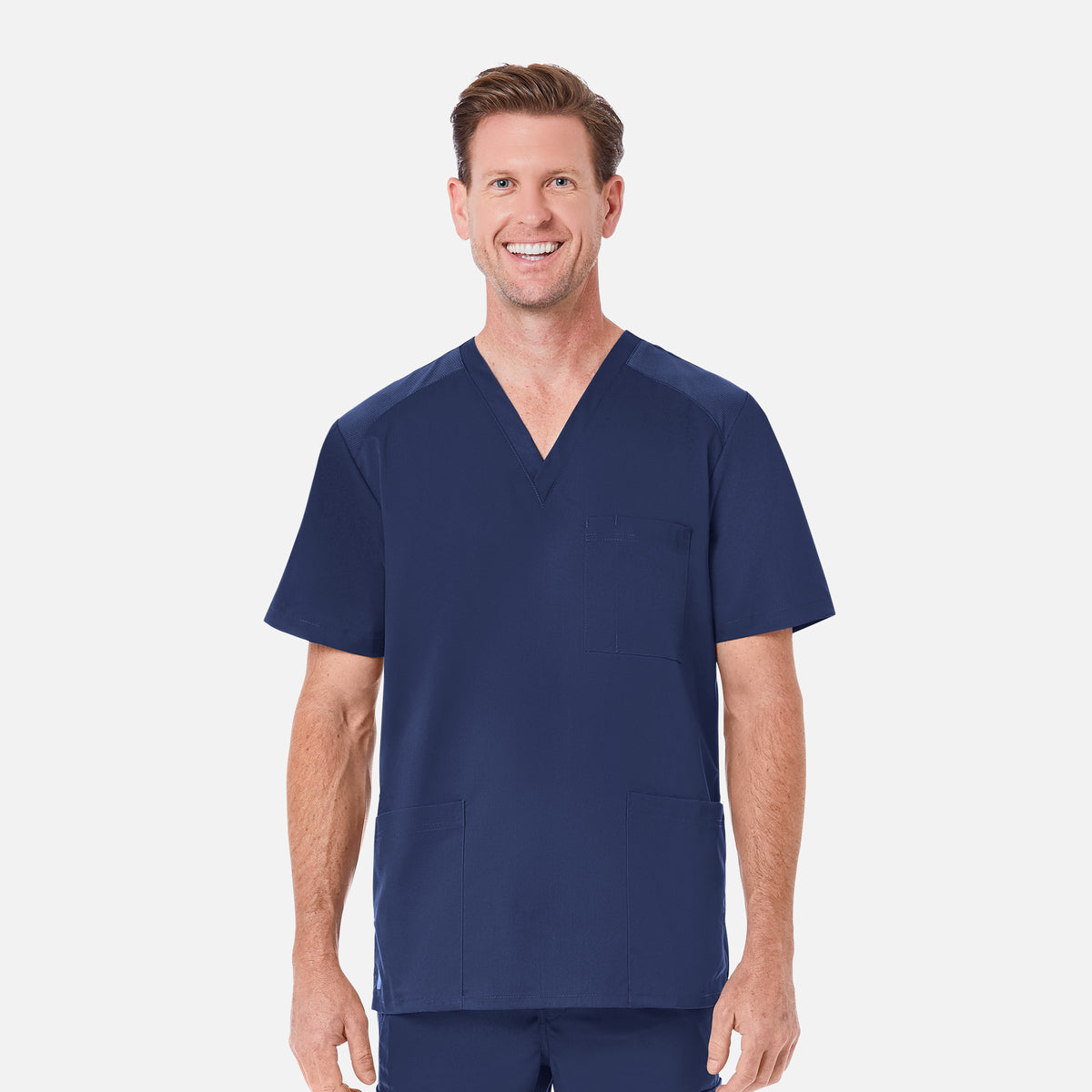 EON 5308 Men's Mesh Panel 3-Pocket V-Neck Top True Navy
