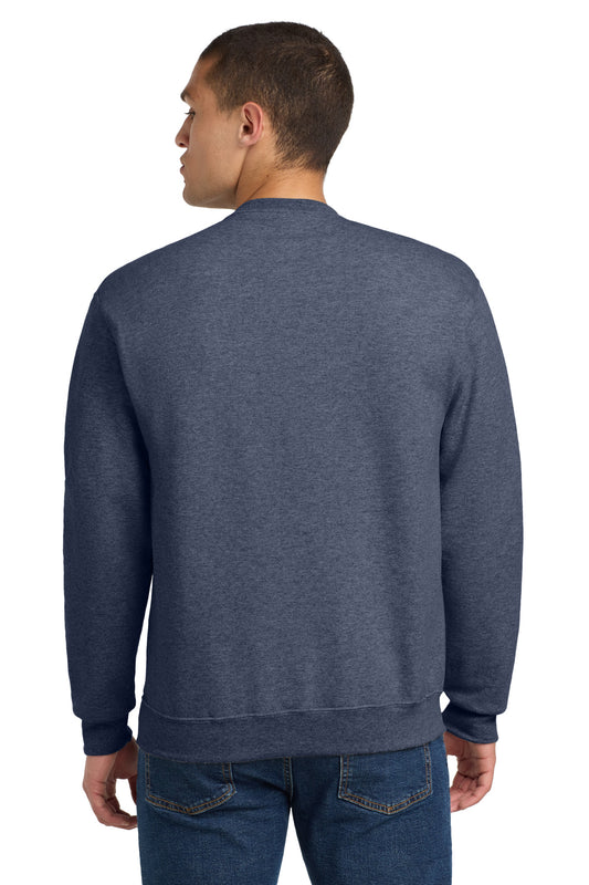 Jerzees NuBlend Crewneck Sweatshirt. 562M Vintage Heather Navy