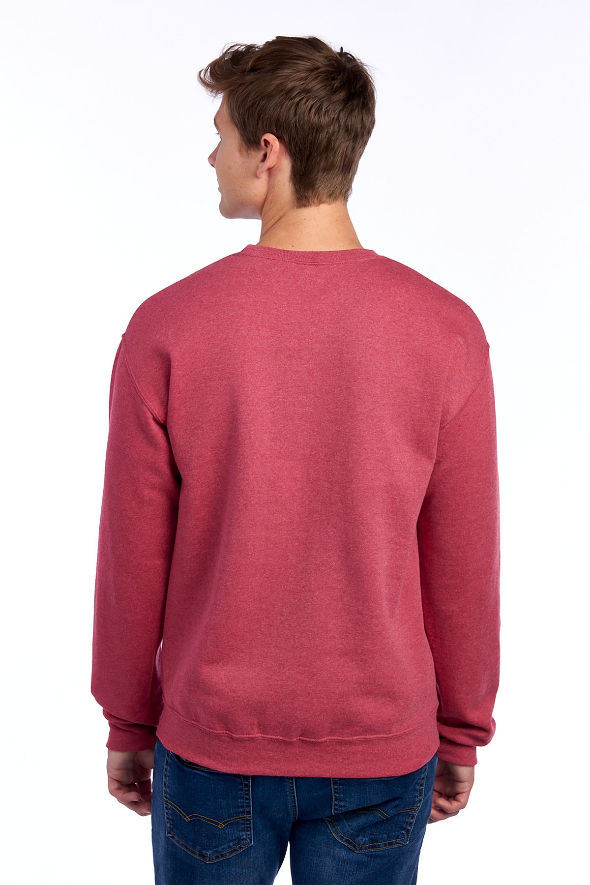 Jerzees NuBlend Crewneck Sweatshirt. 562M Vintage Heather Red