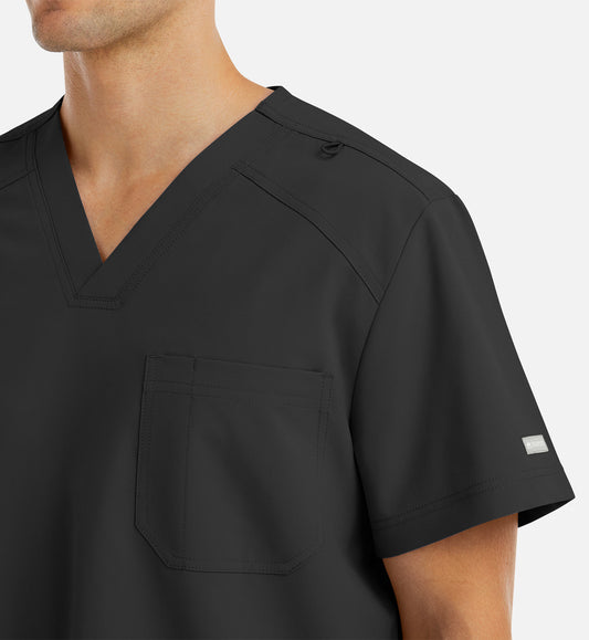Momentum 5801 Men's Tuckable Basic V-Neck Top Black