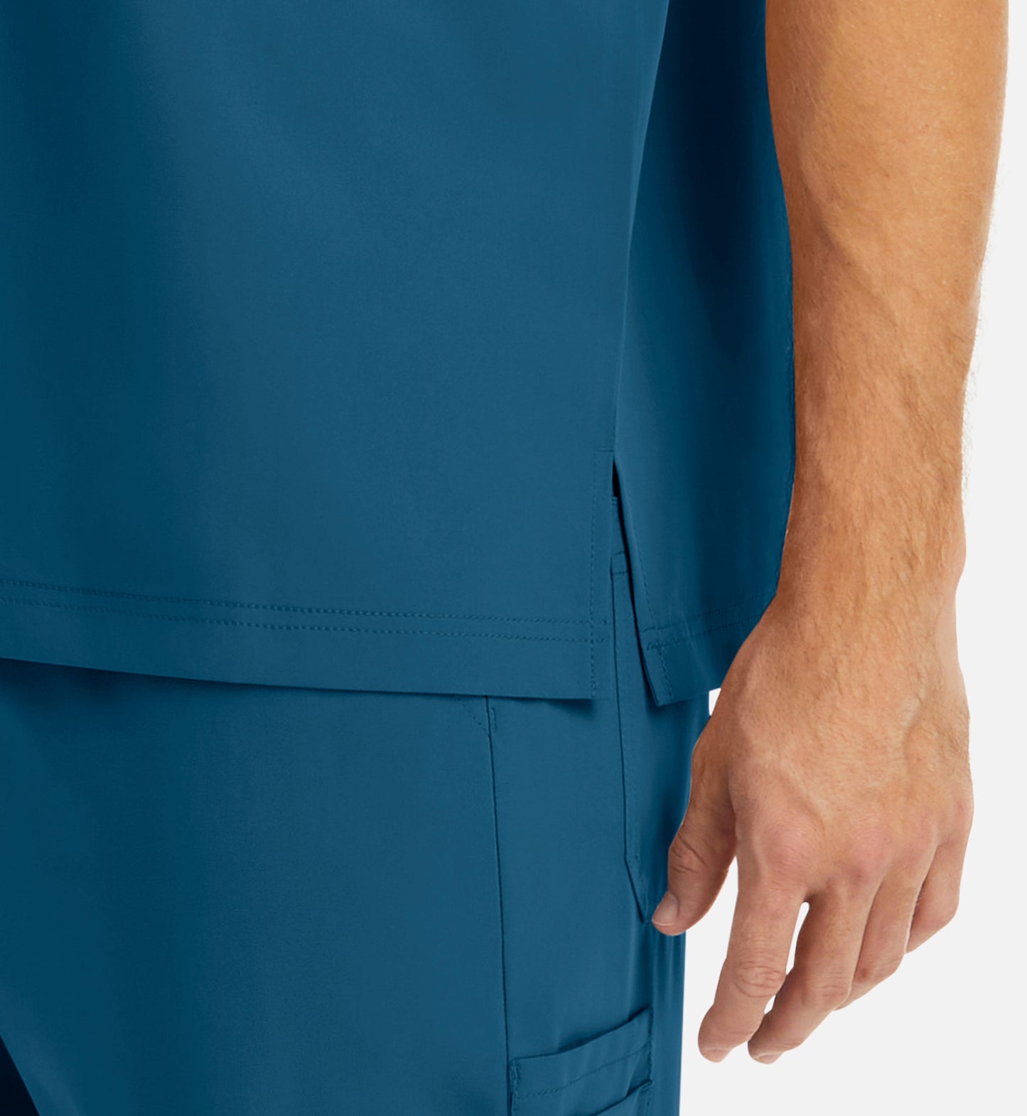 Momentum 5801 Men's Tuckable Basic V-Neck Top Caribbean Blue