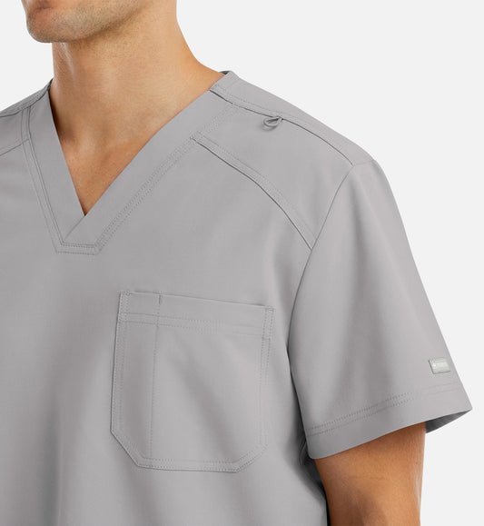 Momentum 5801 Men's Tuckable Basic V-Neck Top Quiet Grey