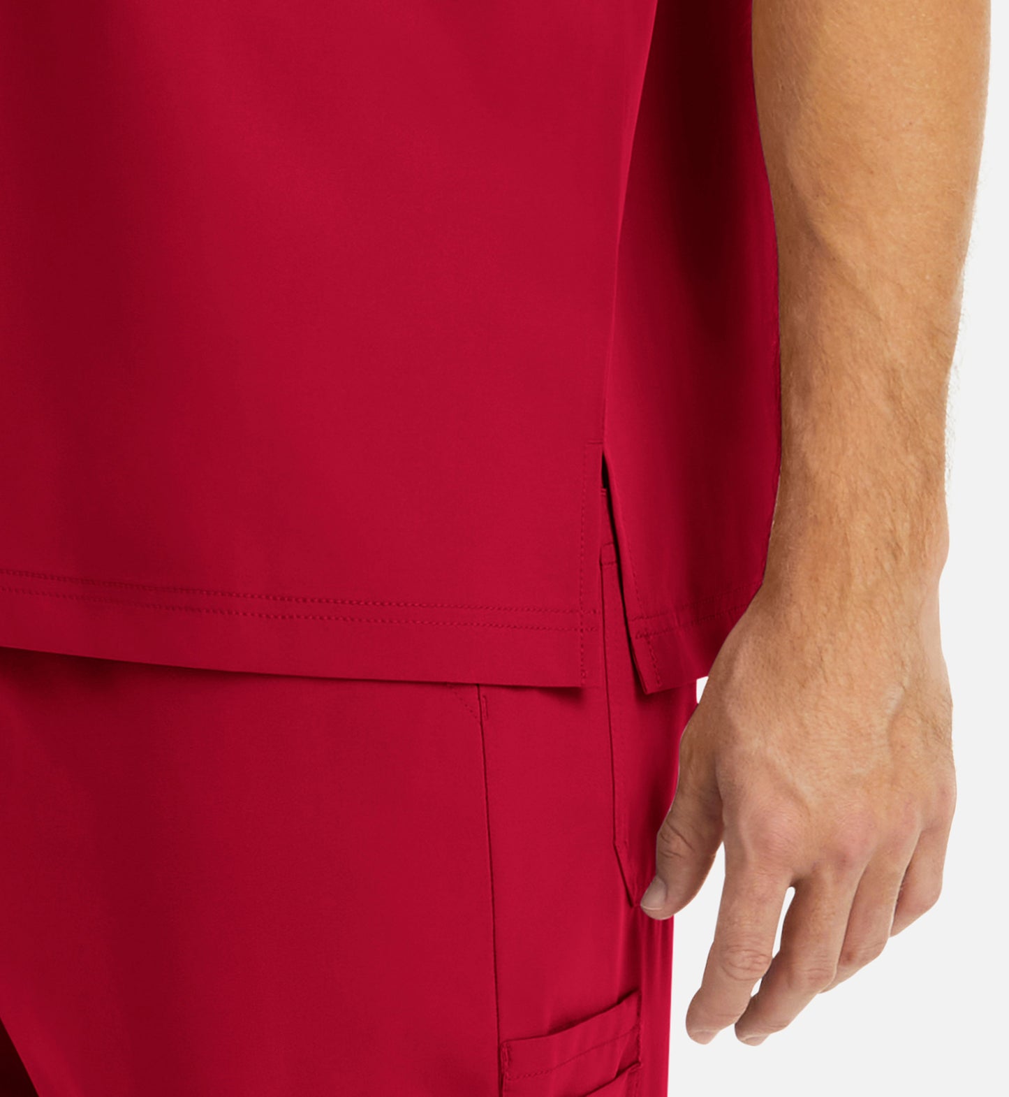 Momentum 5801 Men's Tuckable Basic V-Neck Top Red