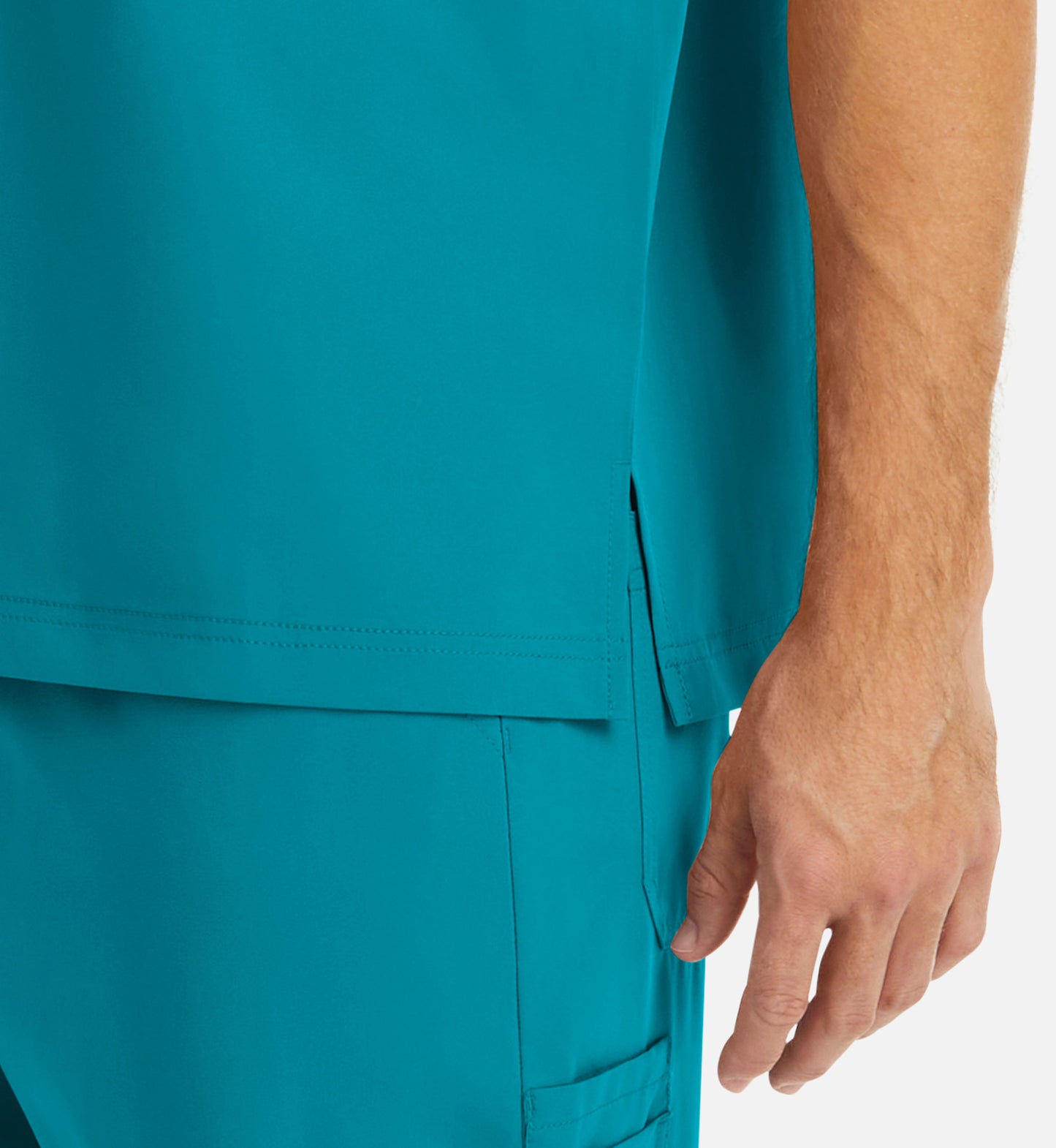 Momentum 5801 Men's Tuckable Basic V-Neck Top Teal