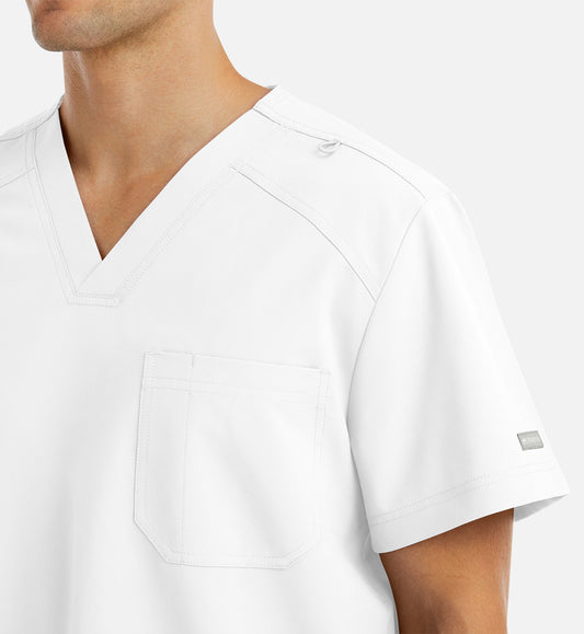 Momentum 5801 Men's Tuckable Basic V-Neck Top White