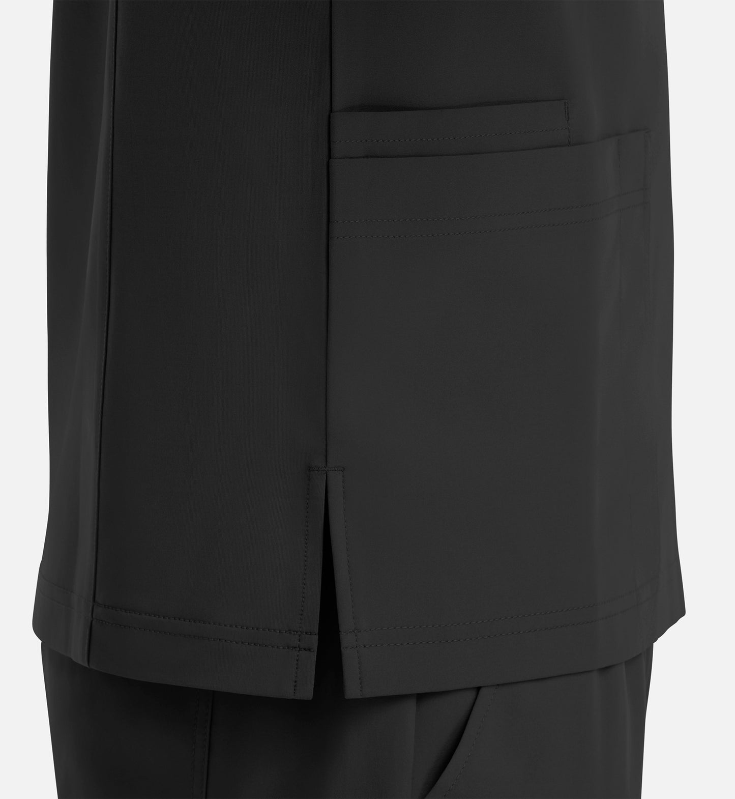 Momentum 5802 Men's 4 Pocket Banded V-Neck Top Black