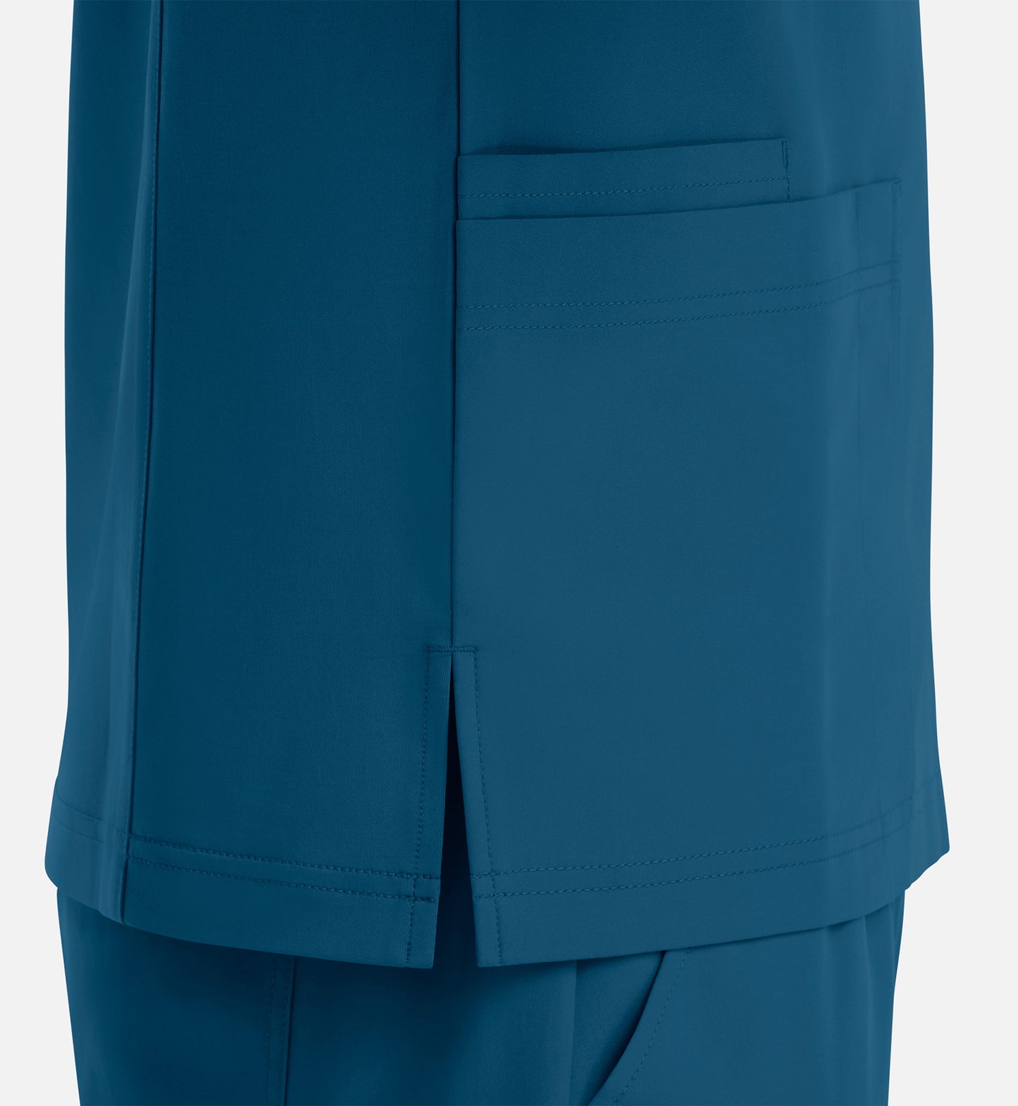 Momentum 5802 Men's 4 Pocket Banded V-Neck Top Caribbean Blue