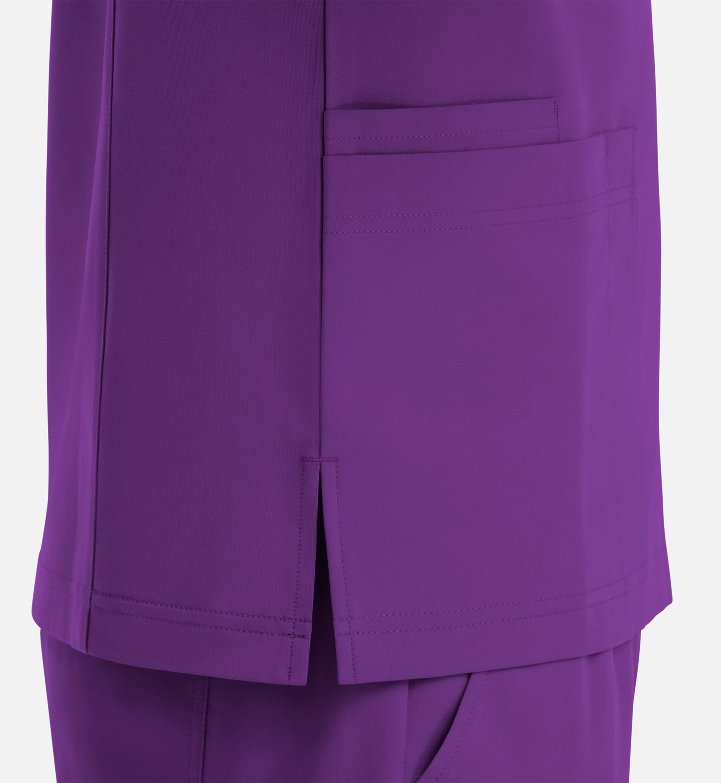 Momentum 5802 Men's 4 Pocket Banded V-Neck Top Eggplant