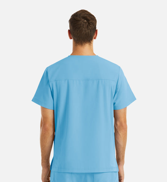 Momentum 5802 Men's 4 Pocket Banded V-Neck Top Turquoise