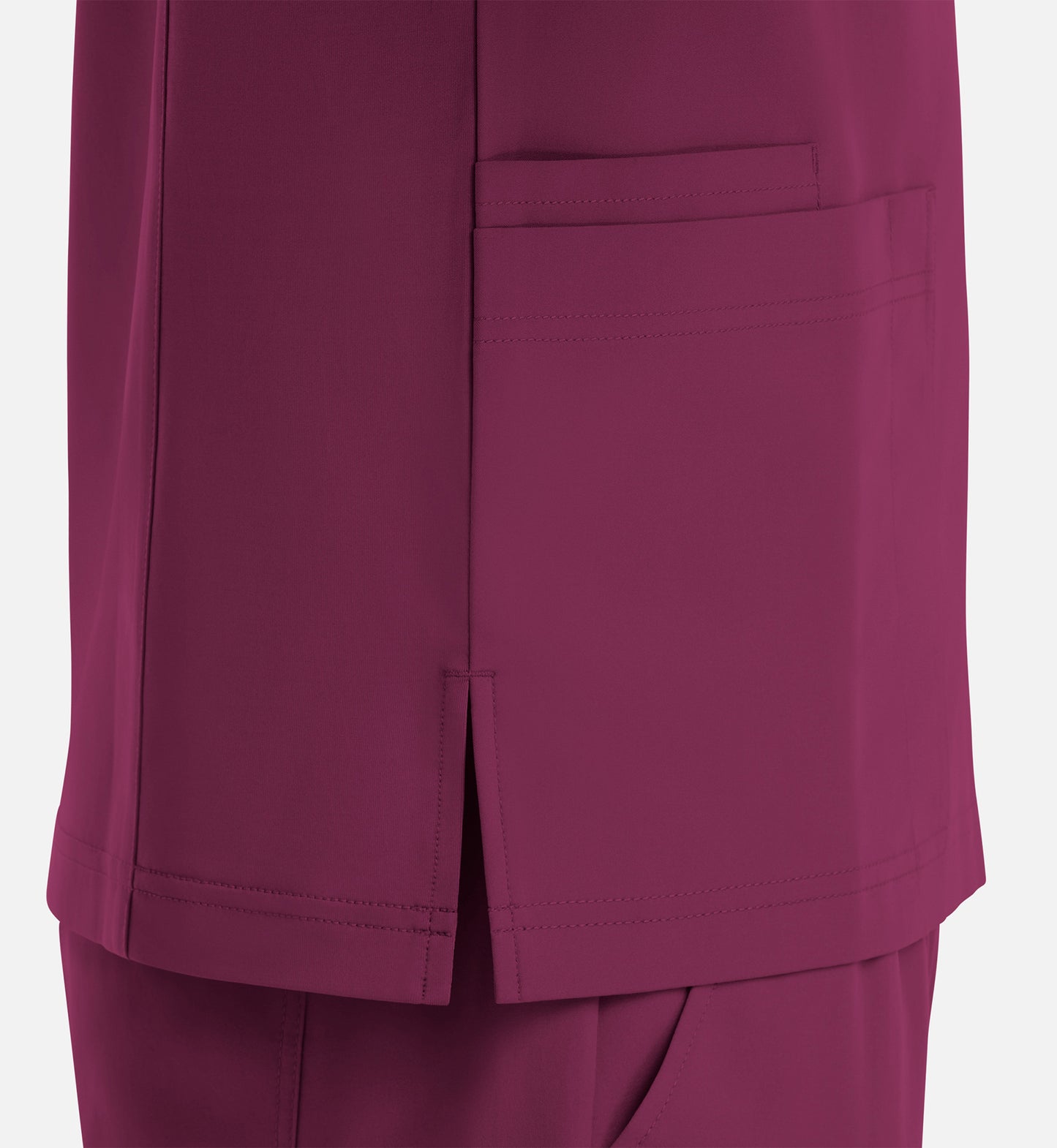 Momentum 5802 Men's 4 Pocket Banded V-Neck Top Wine