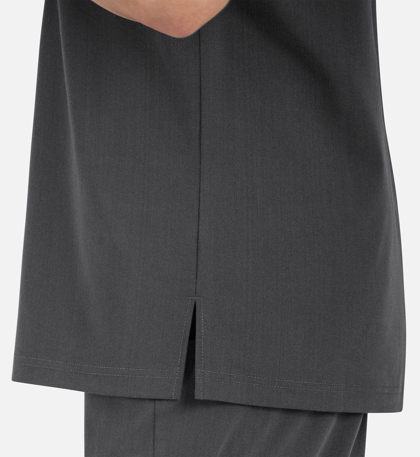 Matrix Pro Men's 5901 Men's Contrast Piping Tuckable V-Neck Top Heather Grey