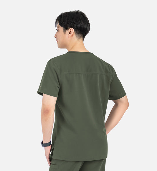 Matrix Pro Men's 5901 Men's Contrast Piping Tuckable V-Neck Top Olive