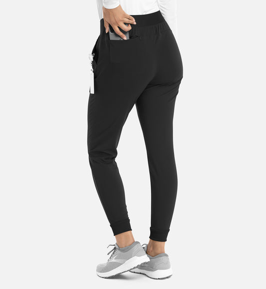 Focus 60302 Women���s Mid Rise Elastic Jogger Black