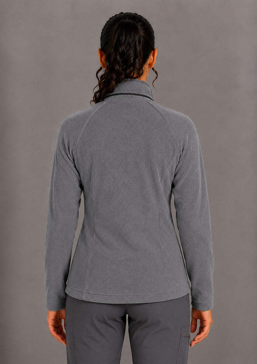 Perfect Fleece 6055 Women's 2 Pocket Bonded Fleece Full Zip Jacket Pewter