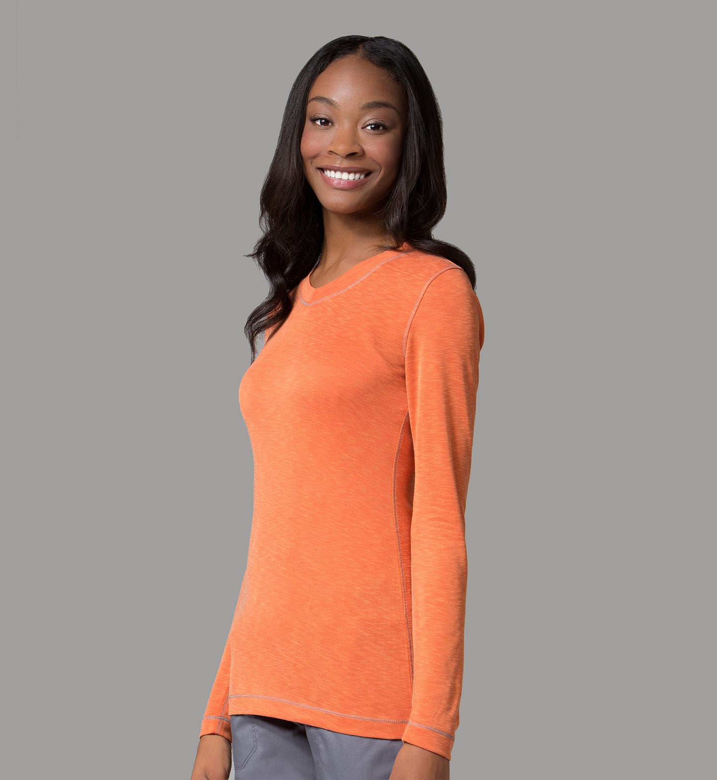 Knit 6129 Ladies Long Sleeve Modal Tee Orange