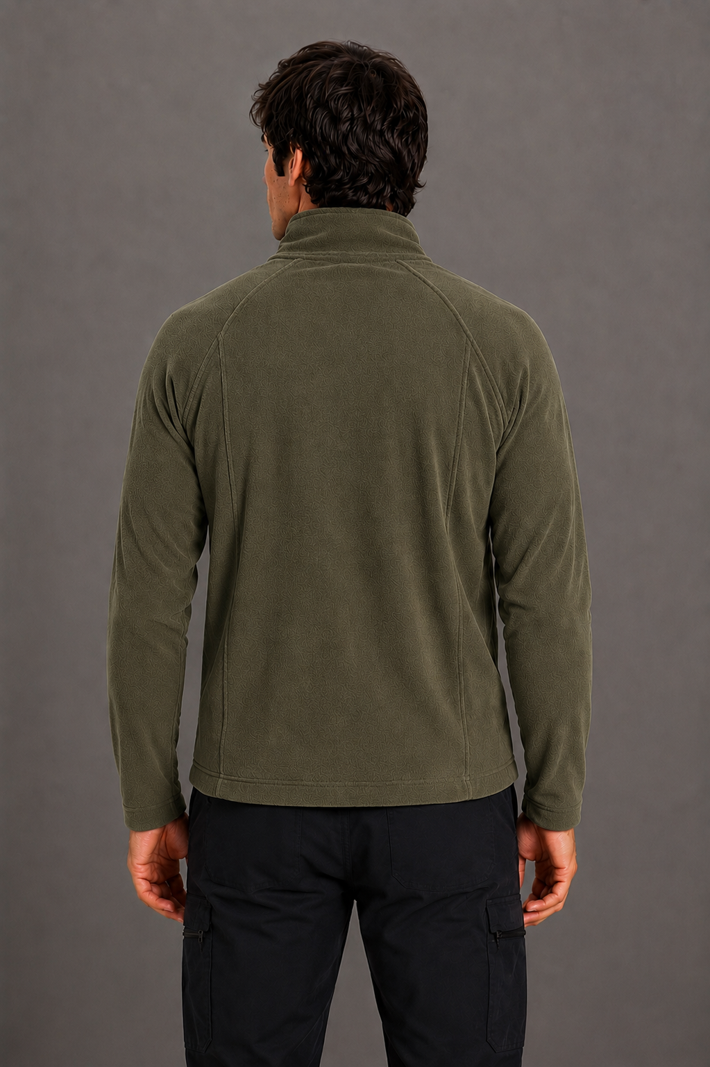 Perfect Fleece 6555 Men's 2 Pocket Bonded Fleece Full Zip Jacket Olive