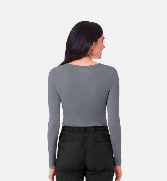 Knit 6709 Coolmax Long Sleeve Under Scrub Tee Pewter