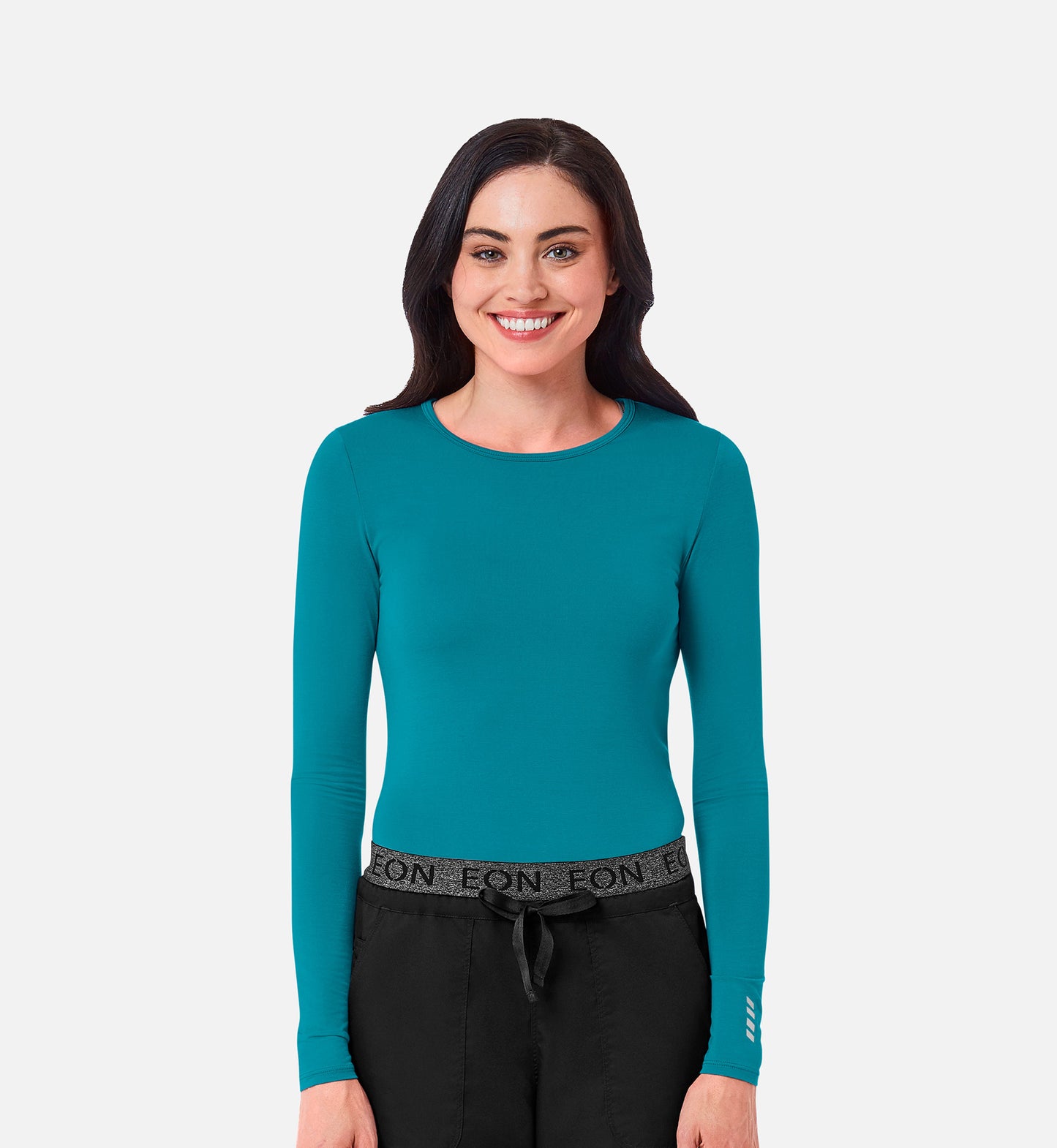 Knit 6709 Coolmax Long Sleeve Under Scrub Tee Teal Blue