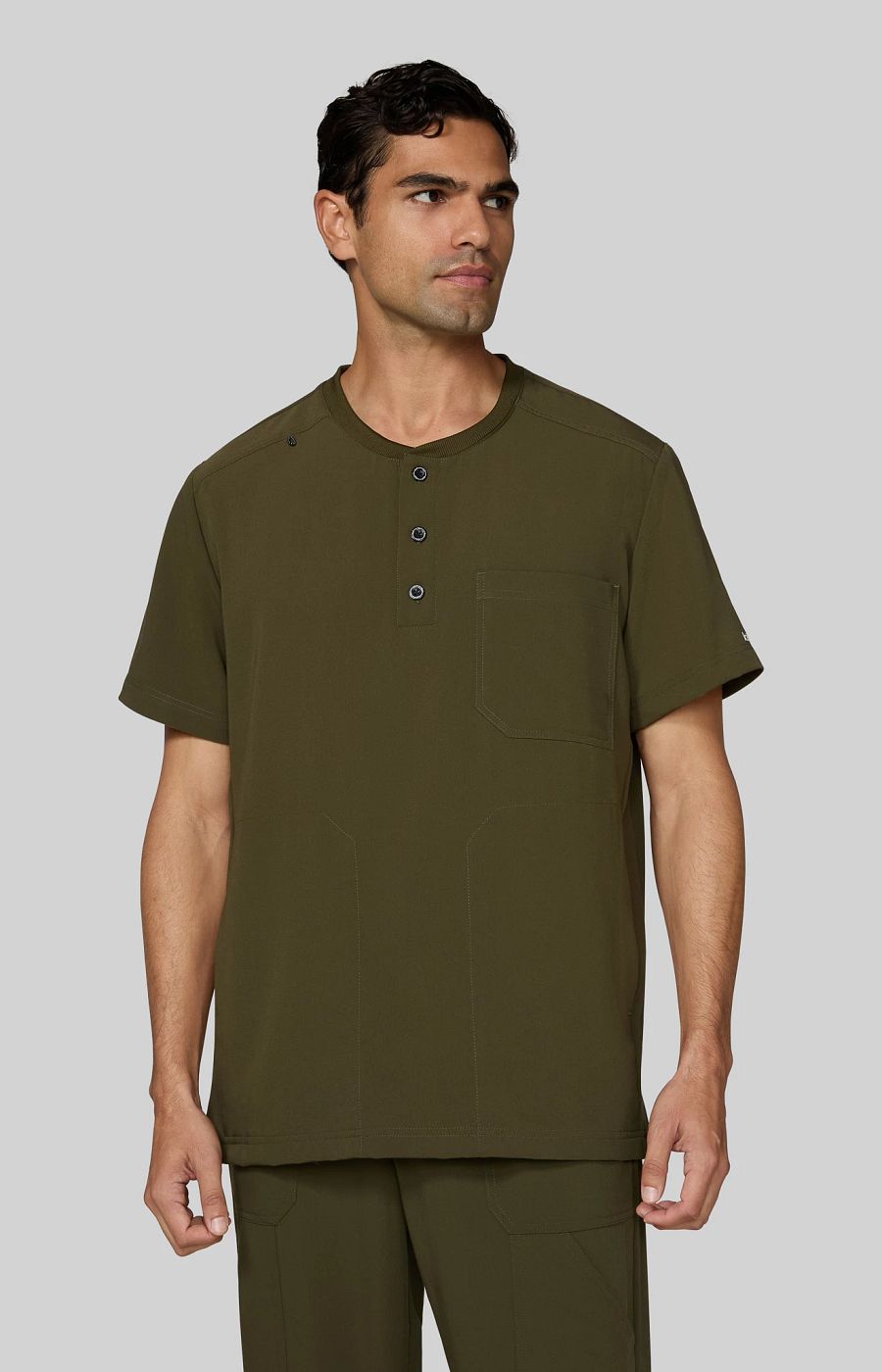 Next Gen Flex Forward Men's 3-Pocket Scrub Top Olive Green