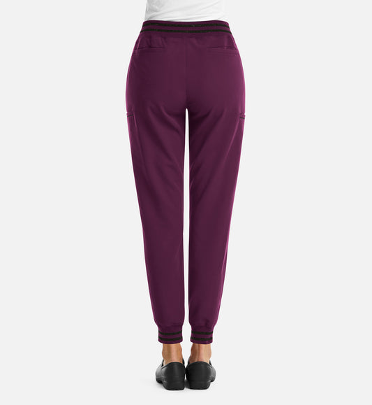 Matrix Pro 6902 Women's Full Waist Jogger With Metallic Detail Wine