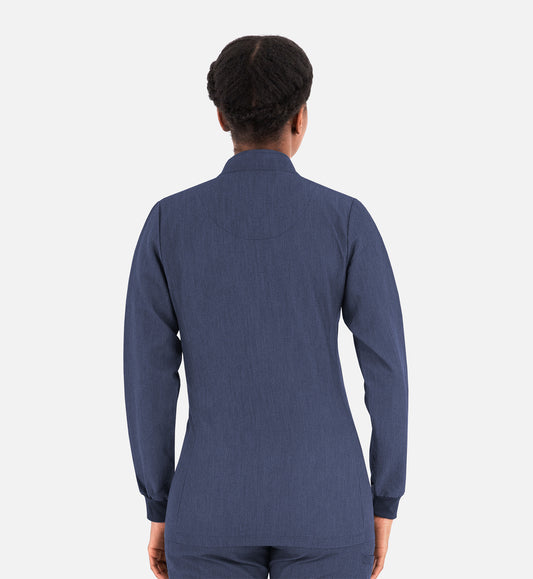 Matrix Pro 7091 Women's Hi-Collar Warm Up Jacket Heather Navy