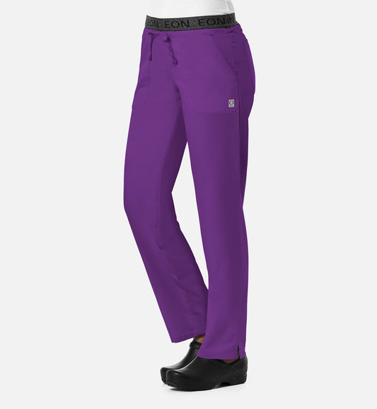 EON 7348 Women's Logo Waistband 7-Pocket Pant Eggplant