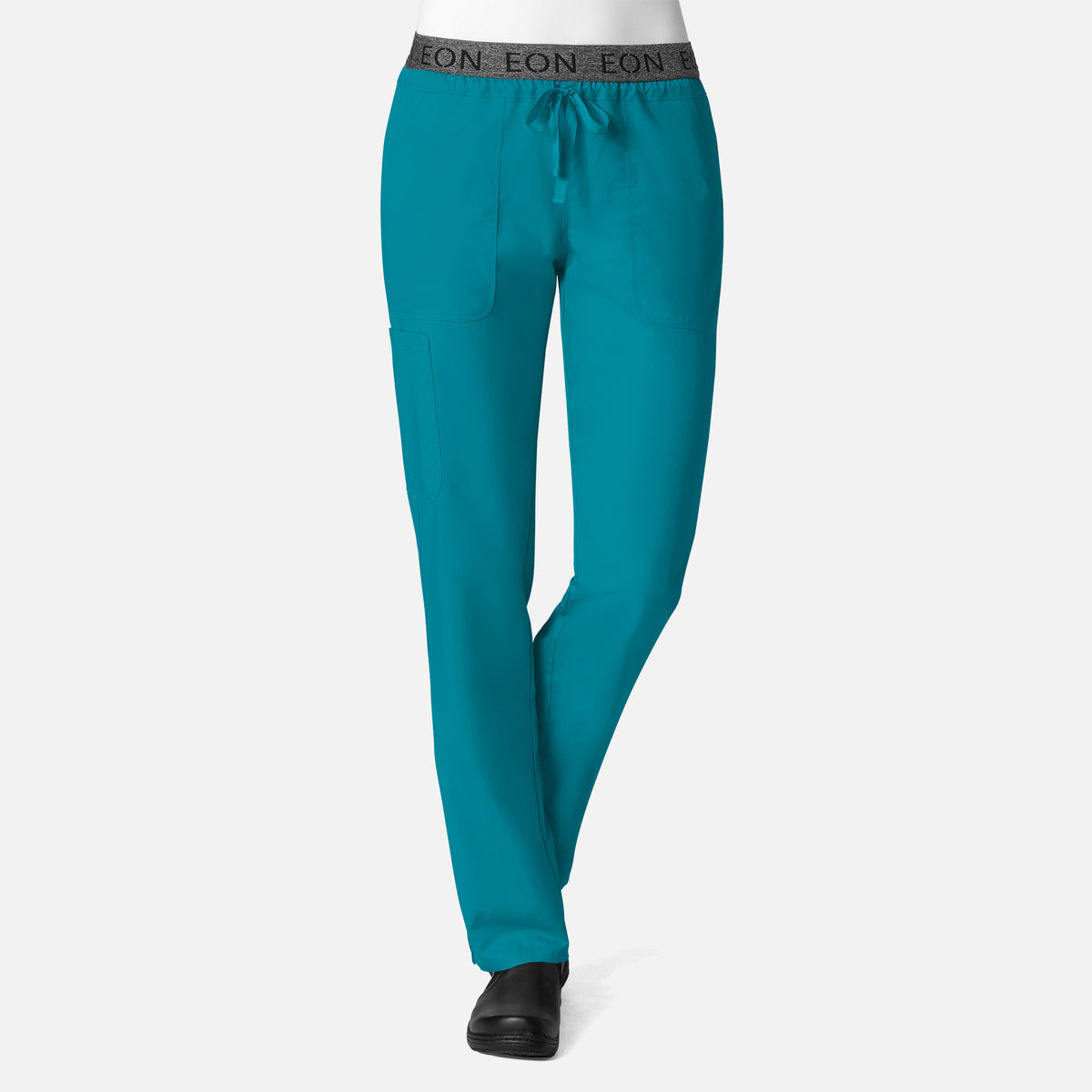 EON 7348 Women's Logo Waistband 7-Pocket Pant Teal Blue