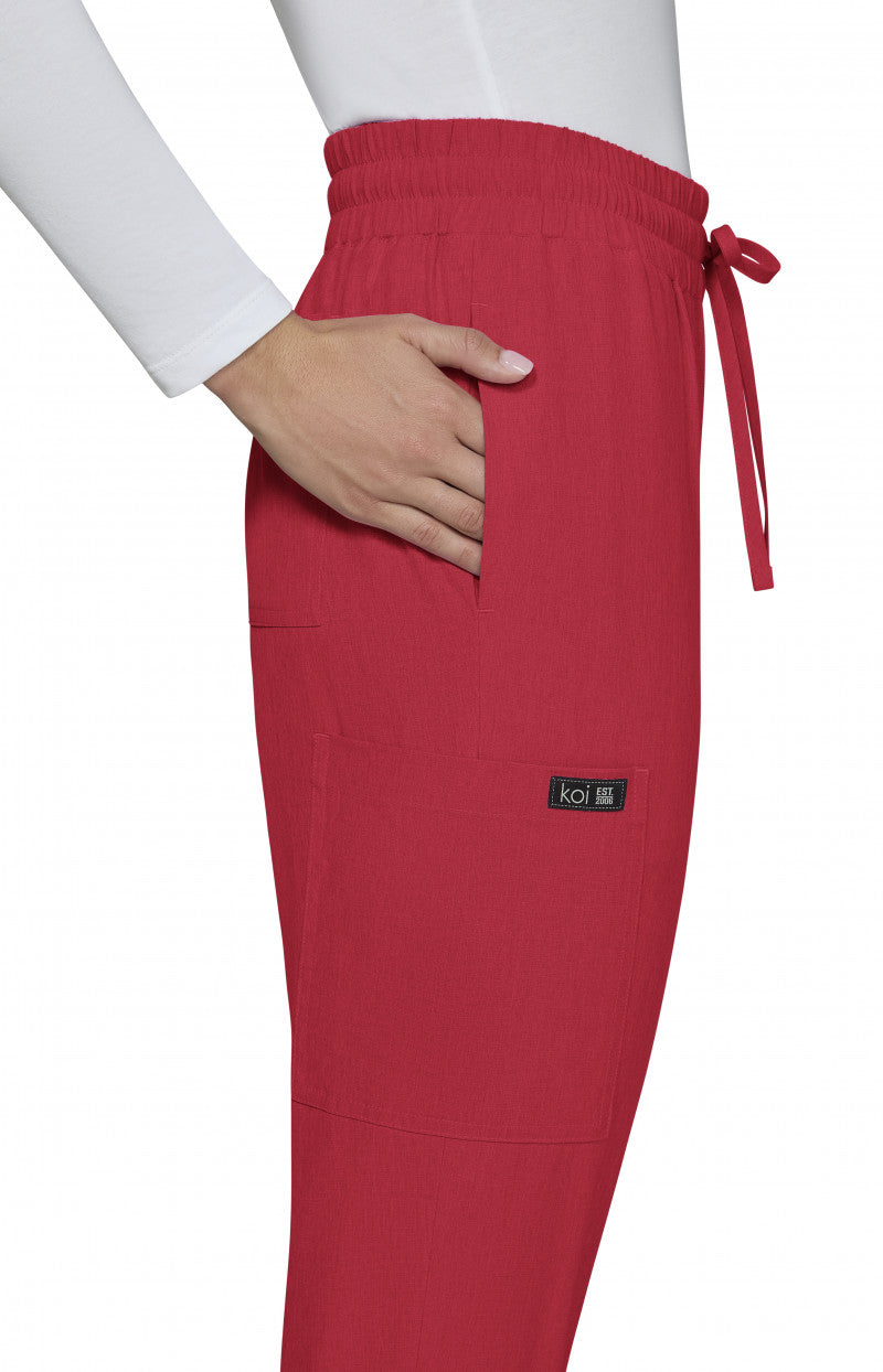 Basics 741 Gemma Jogger Pants Heather Candy Red