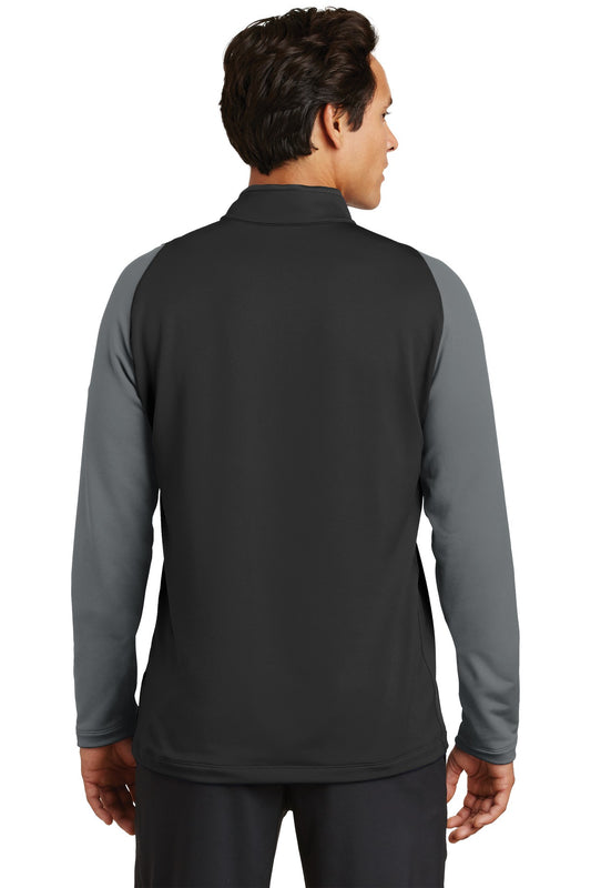 Nike Dri-FIT Stretch 1/2-Zip Cover-Up. 779795 Black/ Dark Grey/ Gym Red