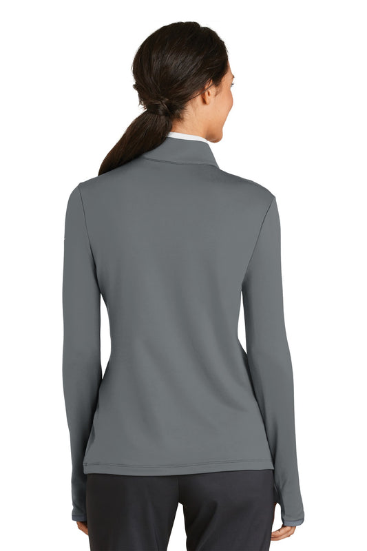 Nike Women's Dri-FIT Stretch 1/2-Zip Cover-Up 779796 Dark Grey/ White