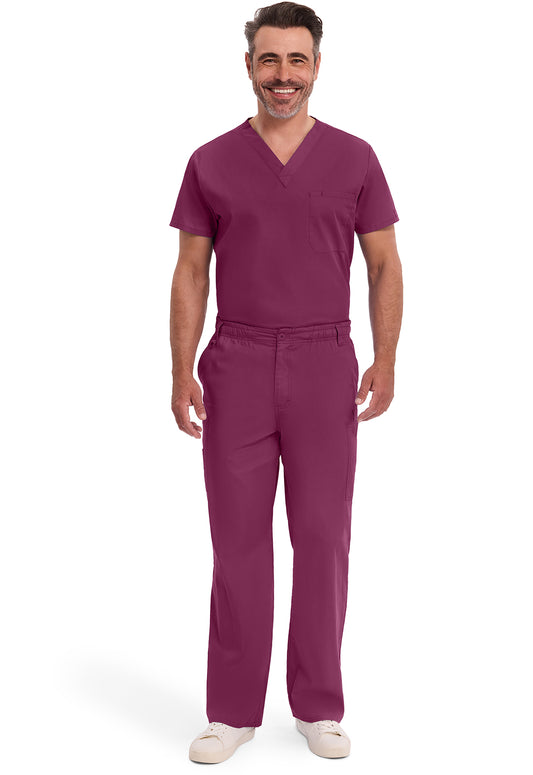 EDS Signature 81006 Men's Zip Fly Pull-On Scrub Pants Wine