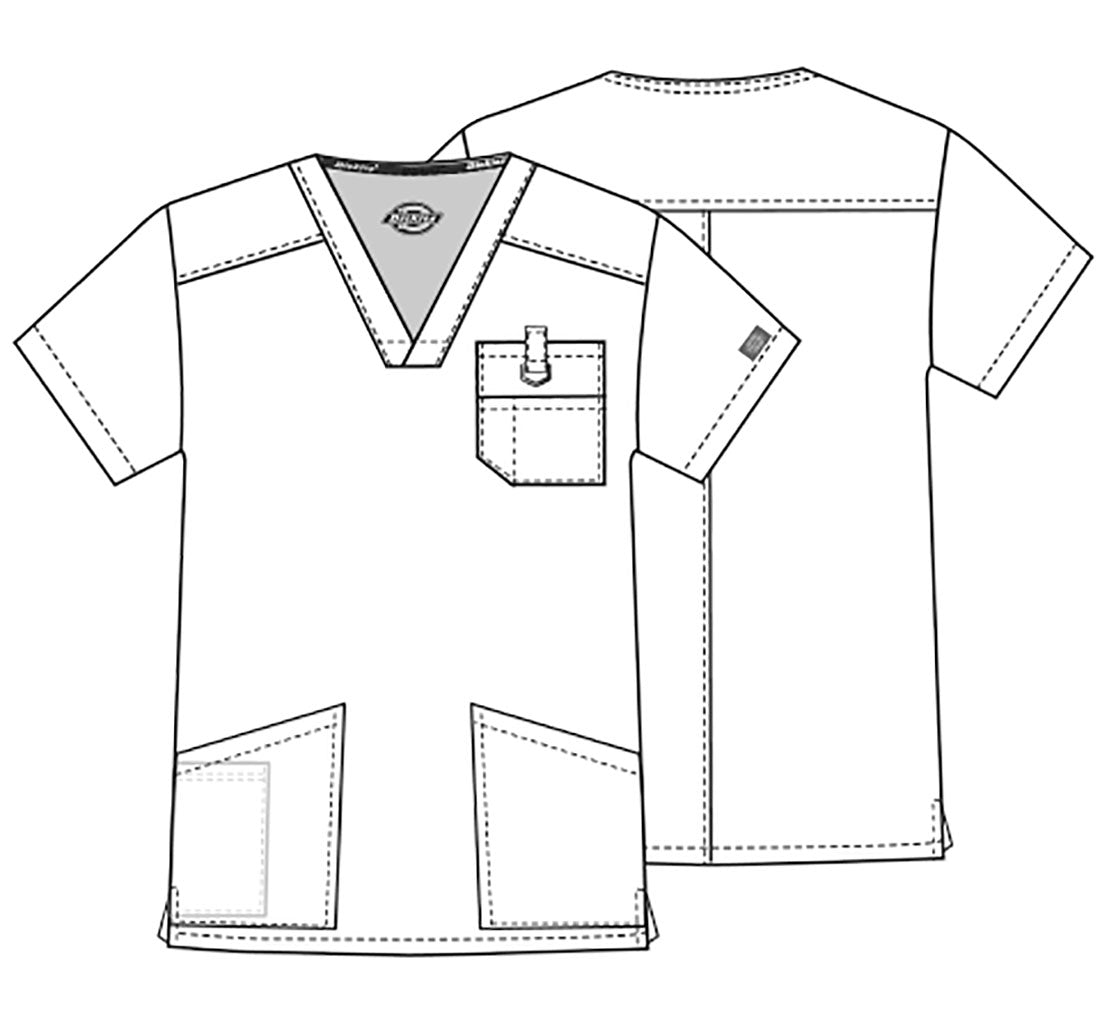 EDS Signature 81906 Men's V-Neck Scrub Top Wine