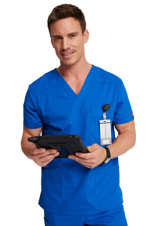 EDS Signature 81906 Men's V-Neck Scrub Top Royal