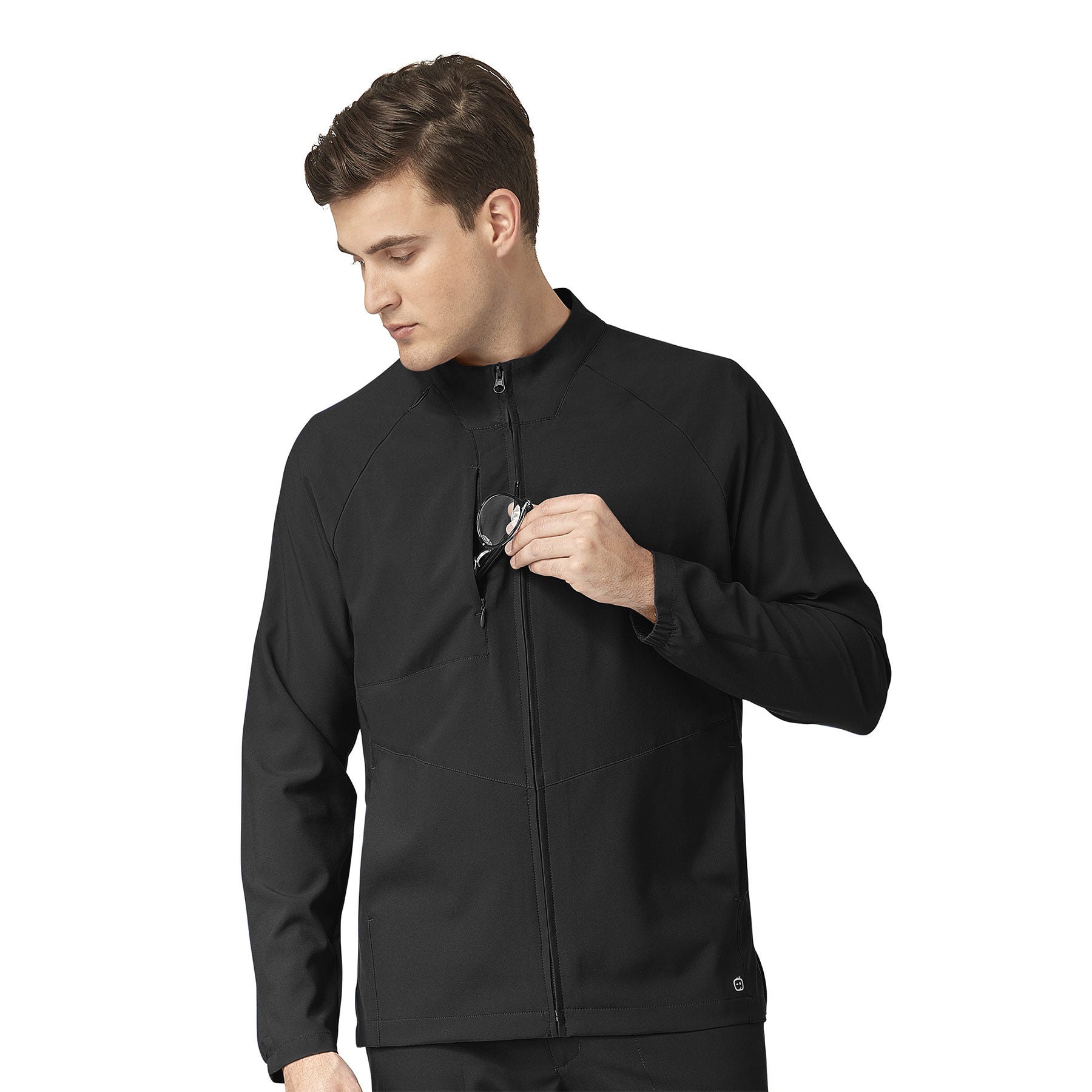 Wink W123 8355 Men's Zip Front Warm Up Jacket Black – Med Threads