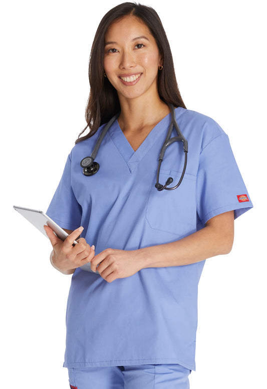 EDS Signature 83706 Unisex Unisex Tuckable V-Neck Scrub Top Ciel