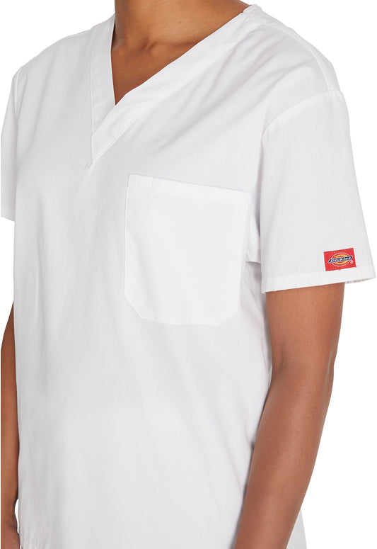 EDS Signature 83706 Unisex Unisex Tuckable V-Neck Scrub Top White