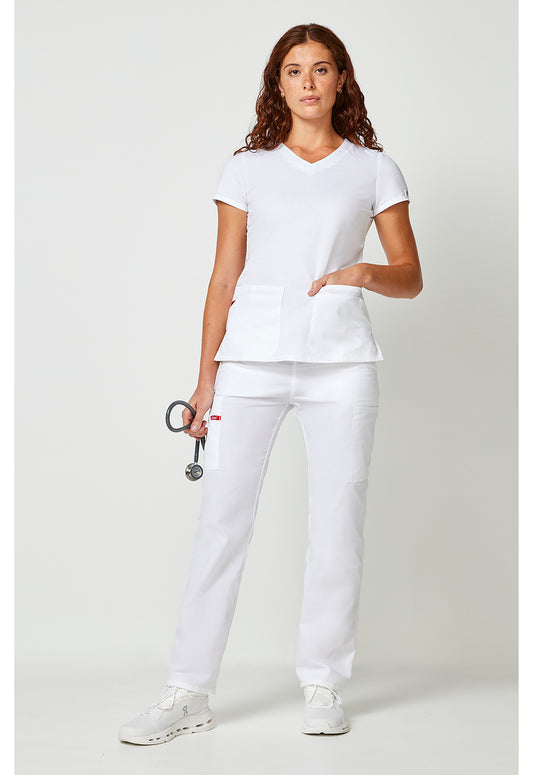 EDS Signature 85906 Women's V-Neck Scrub Top White