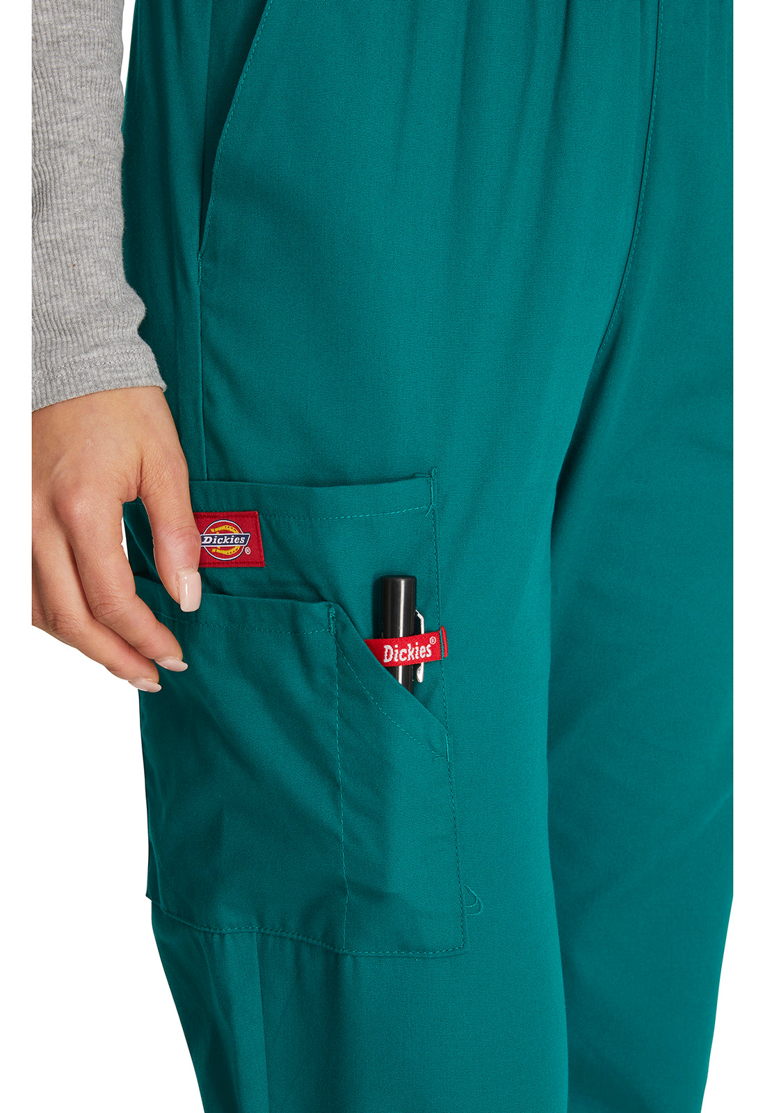 EDS Signature 86106 Women's Natural Rise Tapered Leg Pull-On Scrub Pants Hunter Green