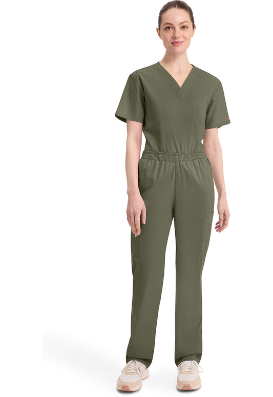 EDS Signature 86106 Women's Natural Rise Tapered Leg Pull-On Scrub Pants Olive