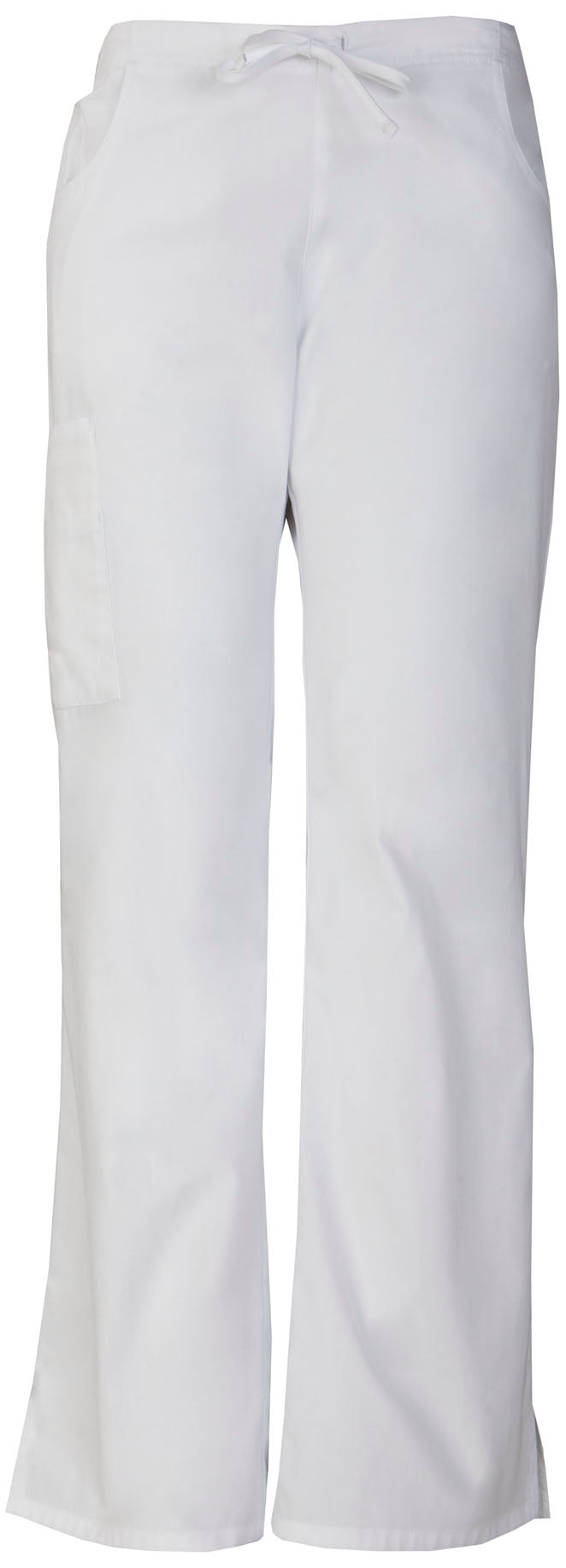 EDS Signature 86206 Women's Mid Rise Drawstring Cargo Scrub Pants White