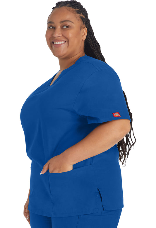 EDS Signature 86706 V-Neck Top Galaxy Blue Model Image Right Side | Dickies