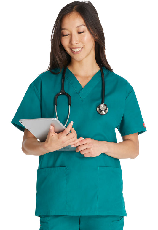 EDS Signature 86706 Women's V-Neck Scrub Top Hunter Green