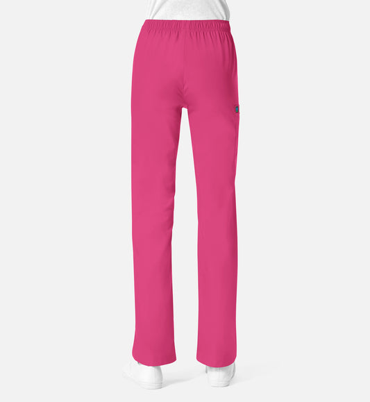 Core 9016 Women's Full Elastic Waistband Cargo Pants Hot Pink