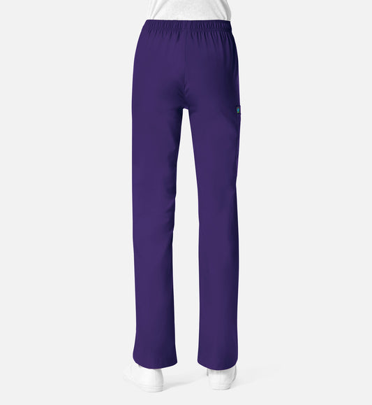 Core 9016 Women's Full Elastic Waistband Cargo Pants Purple