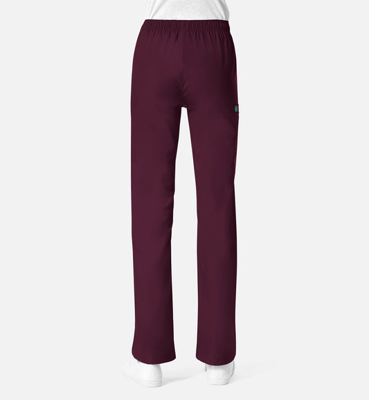 Core 9016 Women's Full Elastic Waistband Cargo Pants Wine