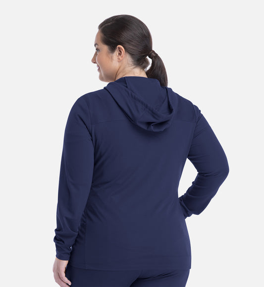 Focus 90301 Women���s Hooded Zip Front Jacket Navy