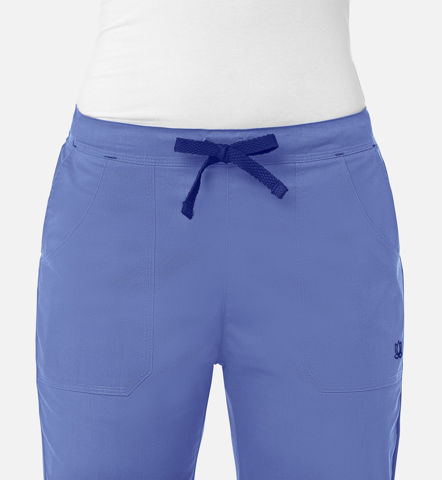 Blossom 9102 Multi-Pocket Flare Pants Ceil Blue