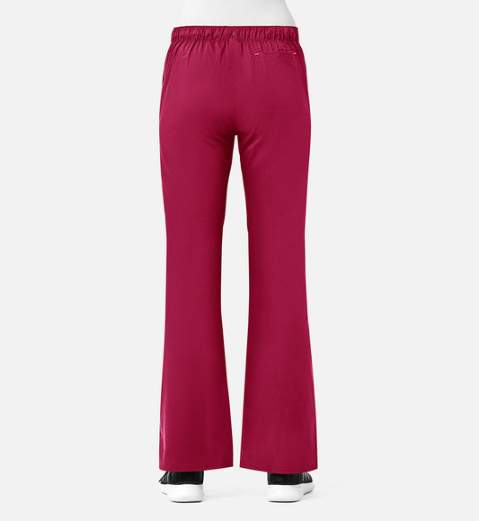 Blossom 9102 Multi-Pocket Flare Pants Crimson