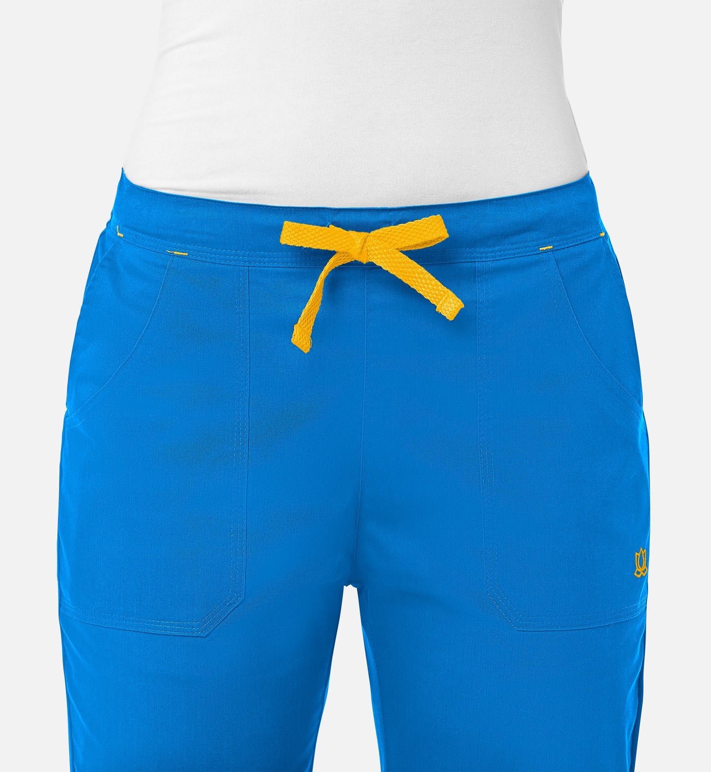 Blossom 9102 Multi-Pocket Flare Pants Pacific Blue